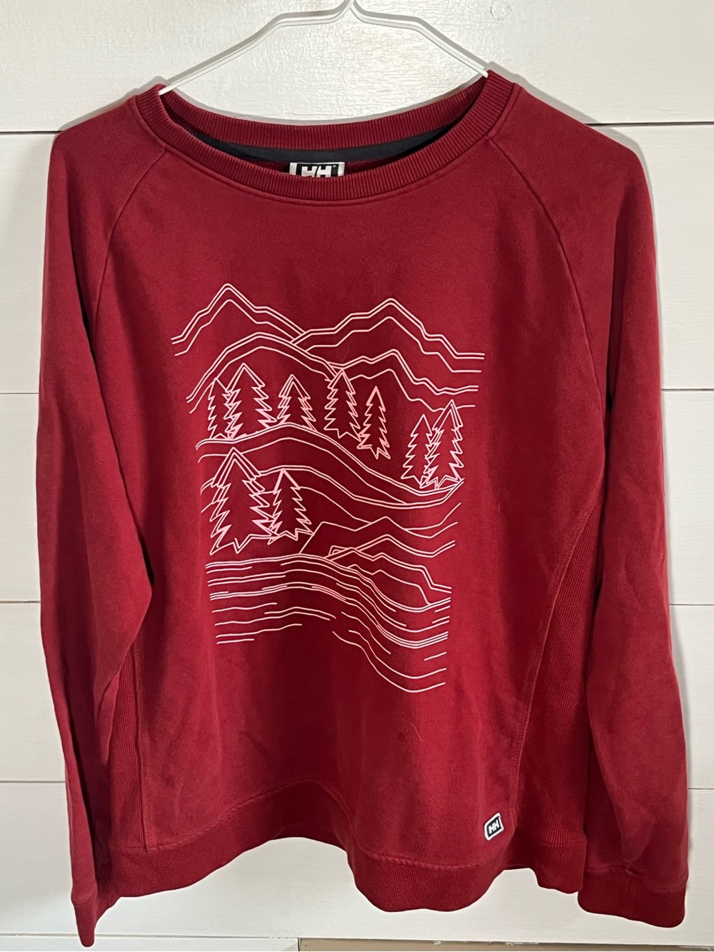 Helly Hansen Burgundy Mountain Graphic Crewneck